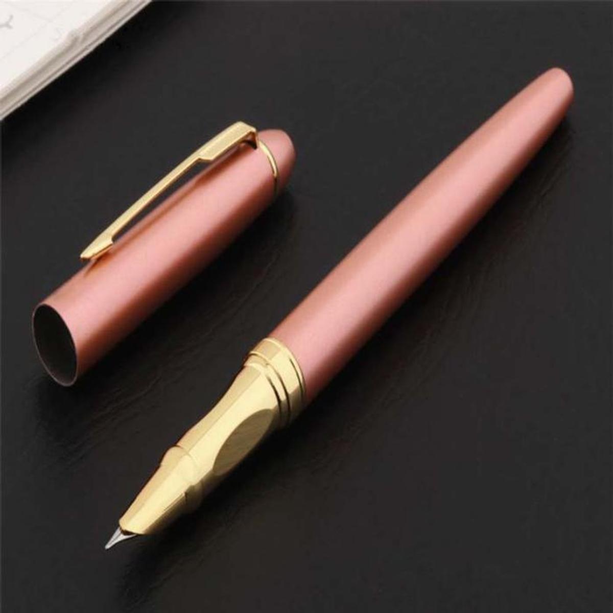Foto 4 pulgar | Plumas Tipo Fuente Con Cartuchos High Monaco Mxlro-011 1pieza color Dorado con 1 Tinta color Rosa