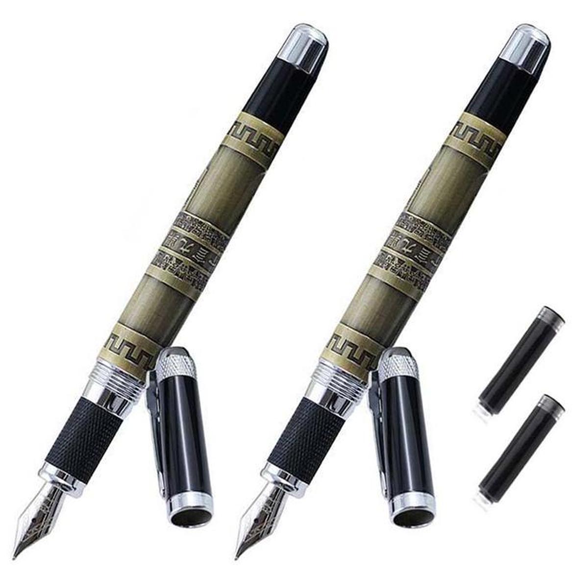 Bolígrafo Fuente Uso Fácil High Monaco Mxrra-002 2 piezas color Marrón con 2 Tintas Negra