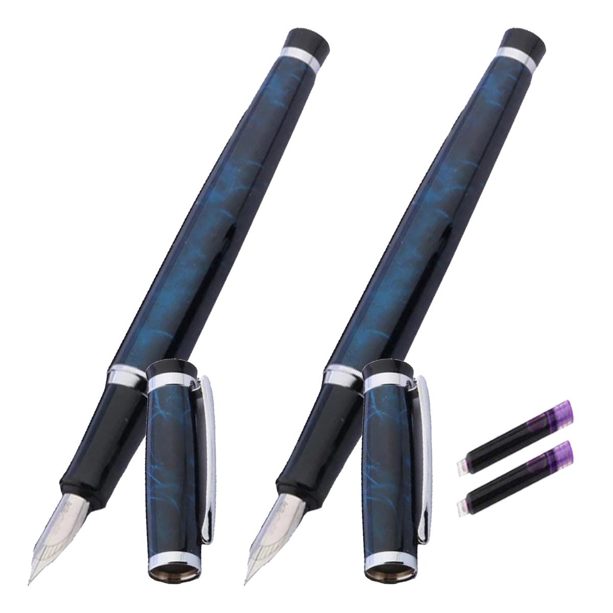 Bolígrafos Fuente High Monaco MXAQL-004 color Negro 2 Piezas + 2 Tintas Moradas