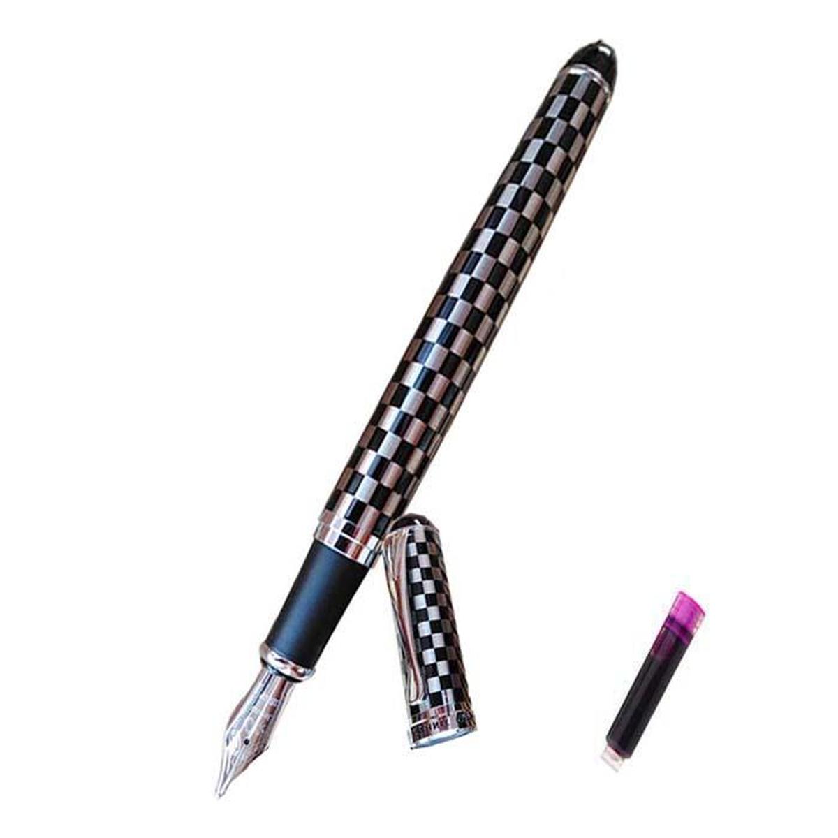 Pluma tipo Fuente High Monaco Mxbka-011 1 Pieza color Plata 1 Tinta color Rosa