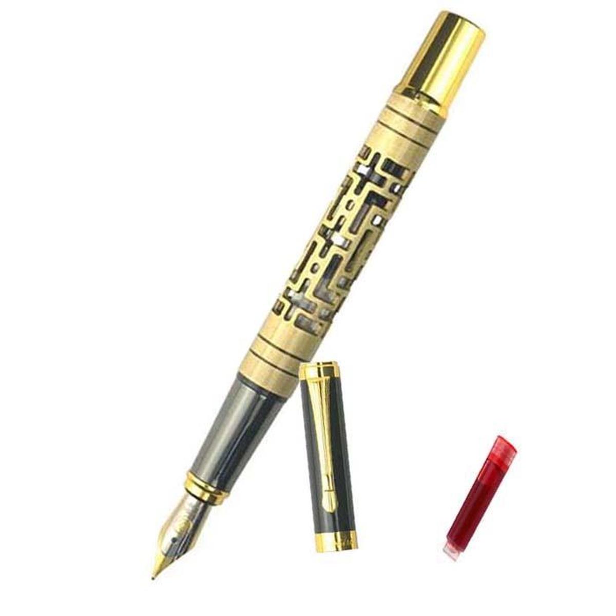 Bolígrafo tipo Fuente High Monaco Mxgmz-009 1 Pieza color Dorado 1 Tinta Roja