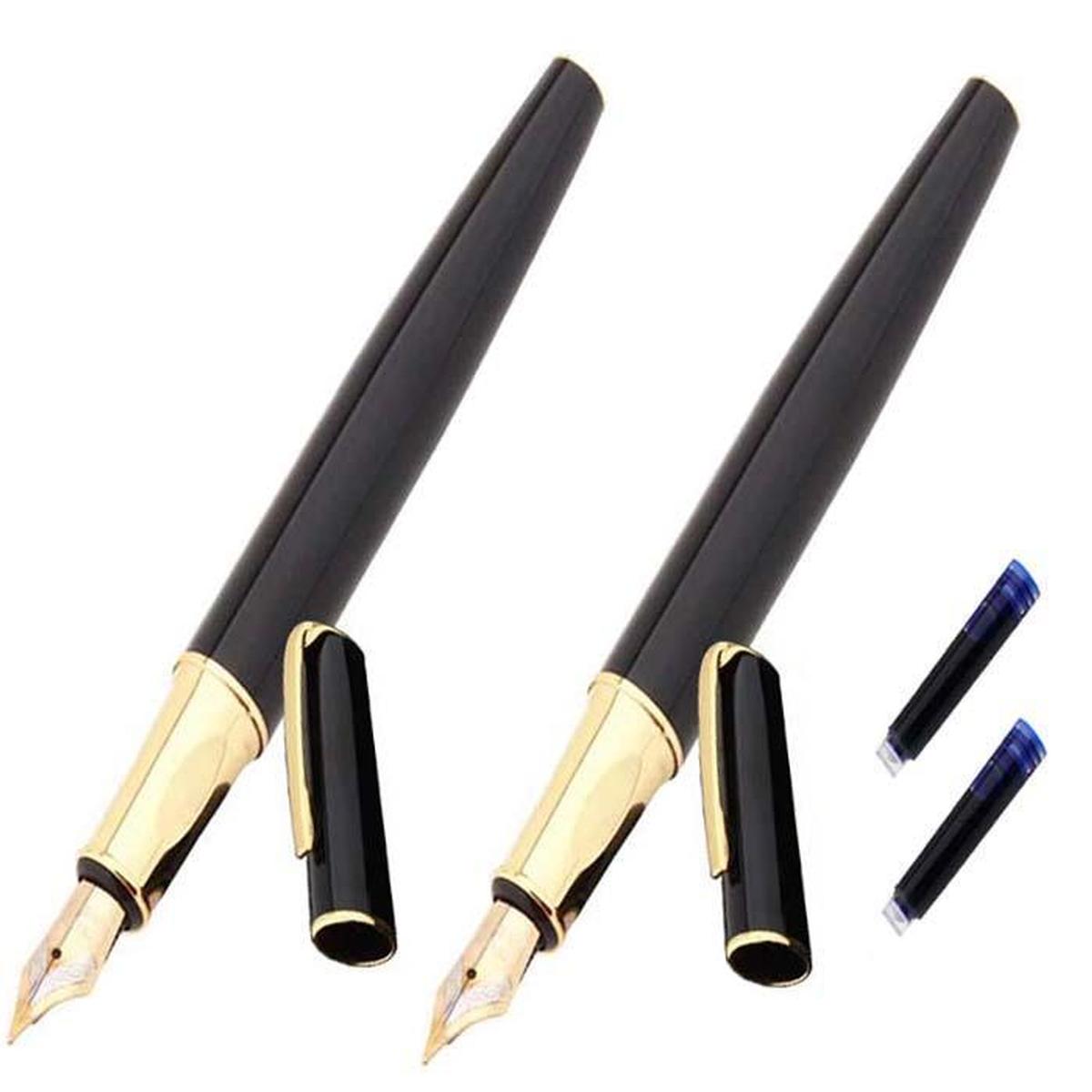 Plumas Tipo Fuente Gran Diseño High Mónaco Mxbwy-006 2 PZAS color Negro Tinta Azul