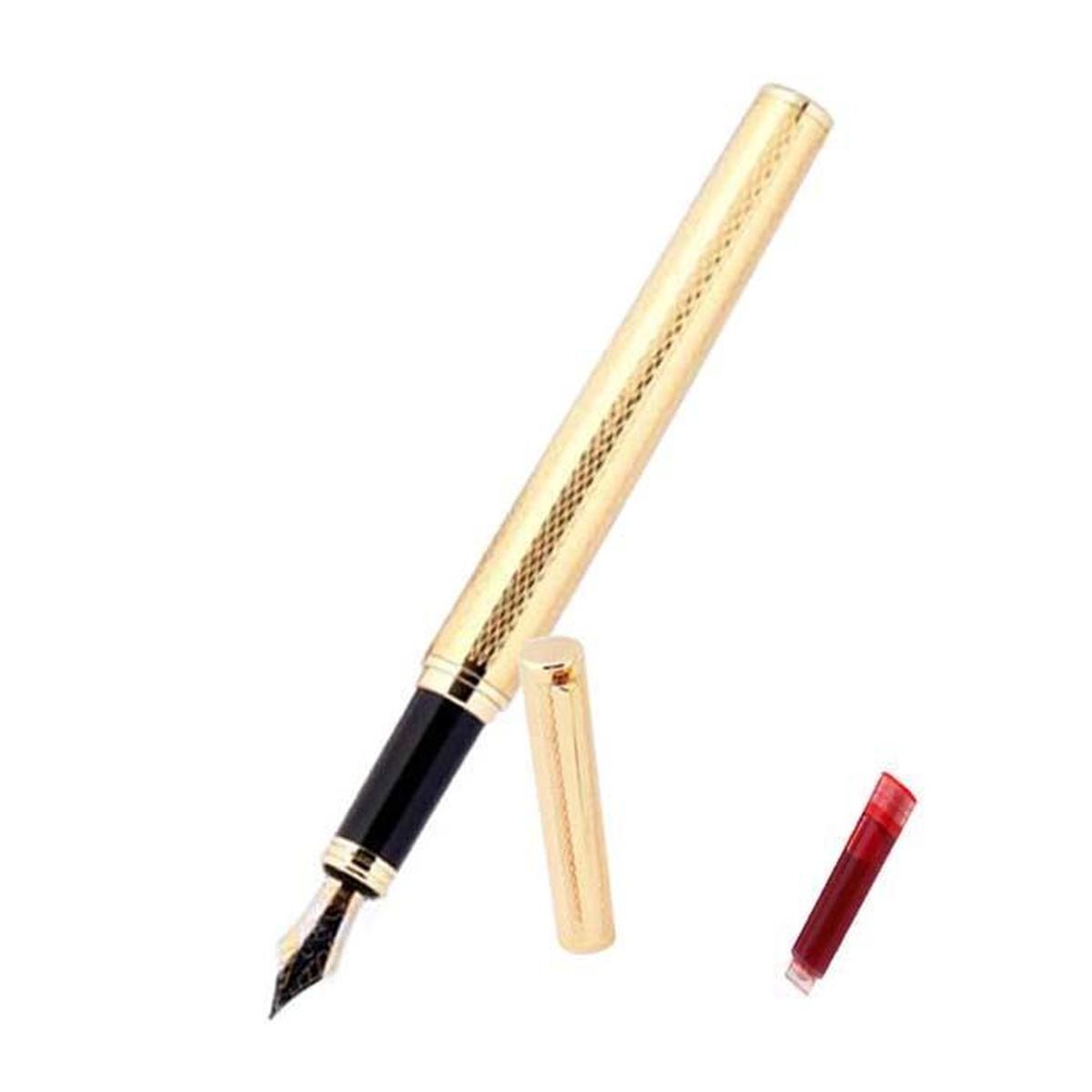 Pluma Tipo Fuente para Dibujos High Mónaco Mxgpc-009 1 PZA color Dorado Tinta Roja