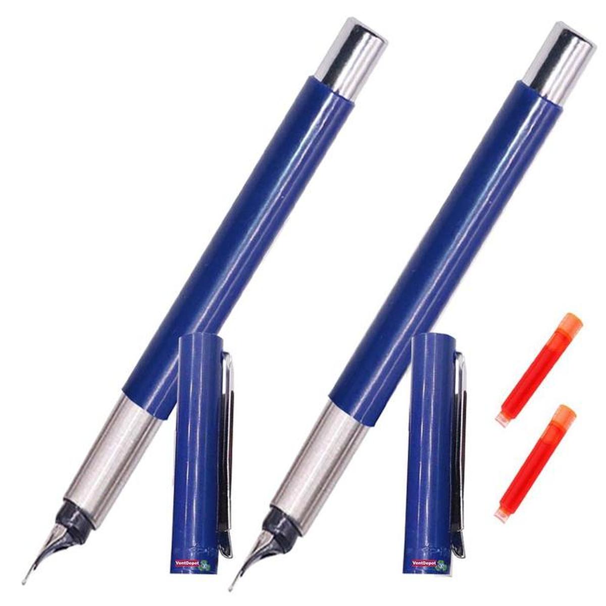 Pluma Fuente Resistente High Mónaco Mxsbw-014 2 PZAS color Azul Tinta Naranja