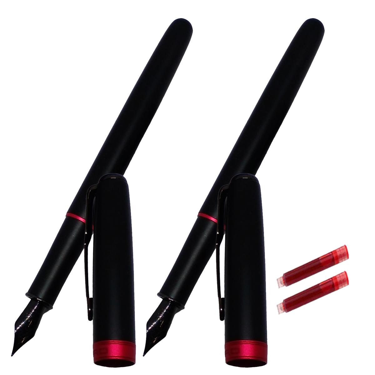 Plumas Tipo Fuentes Elegante High Mónaco Mxlxy-010 2 PZAS Tinta Roja