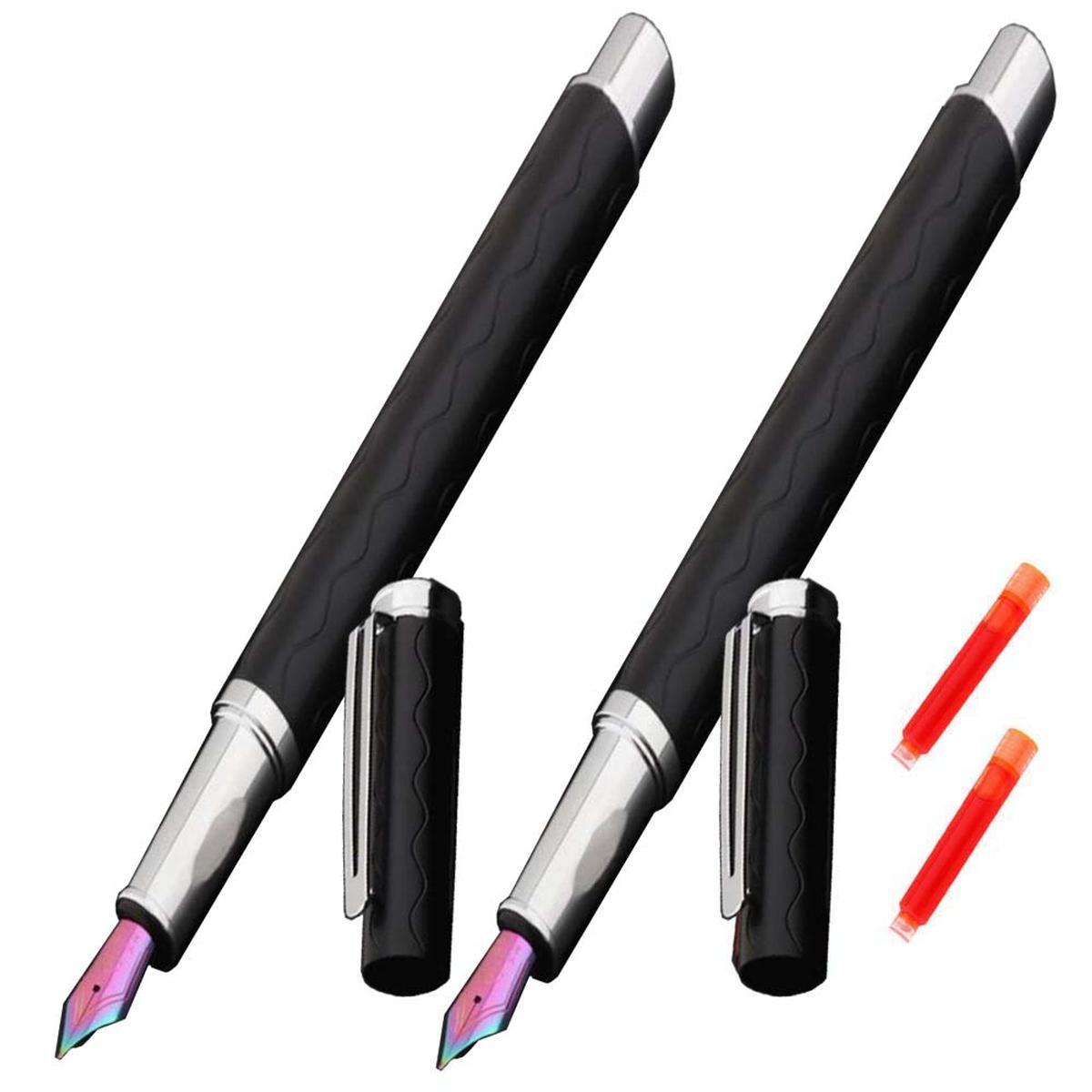 Foto 1 | Pluma Fuente Caligrafía High Mónaco Mxsib-014 2 PZAS color Negro Tinta Naranja