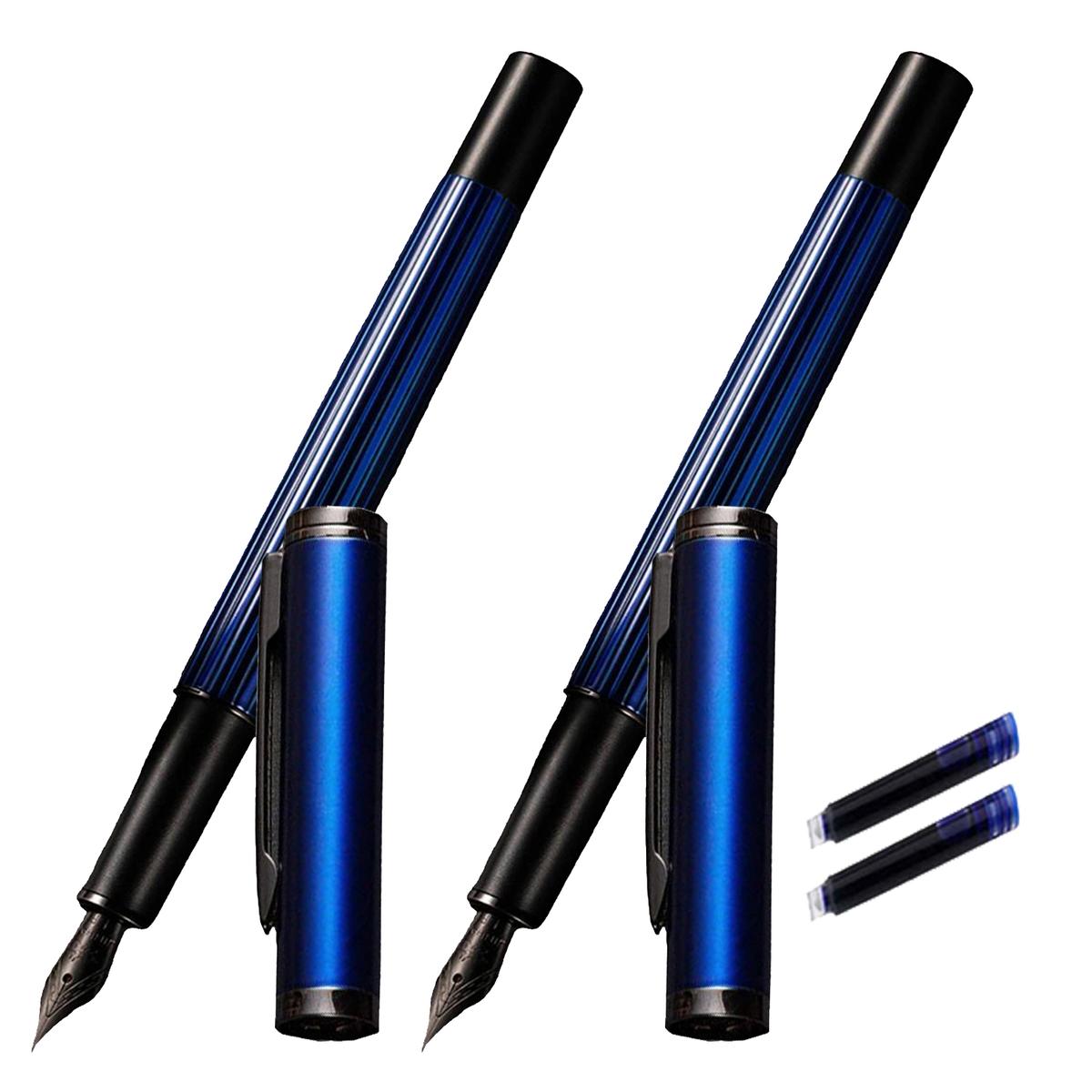 Plumas Tipo Fuentes Elegante High Monaco Mxbqt-006 2 PZAS color Negro Tinta Azul