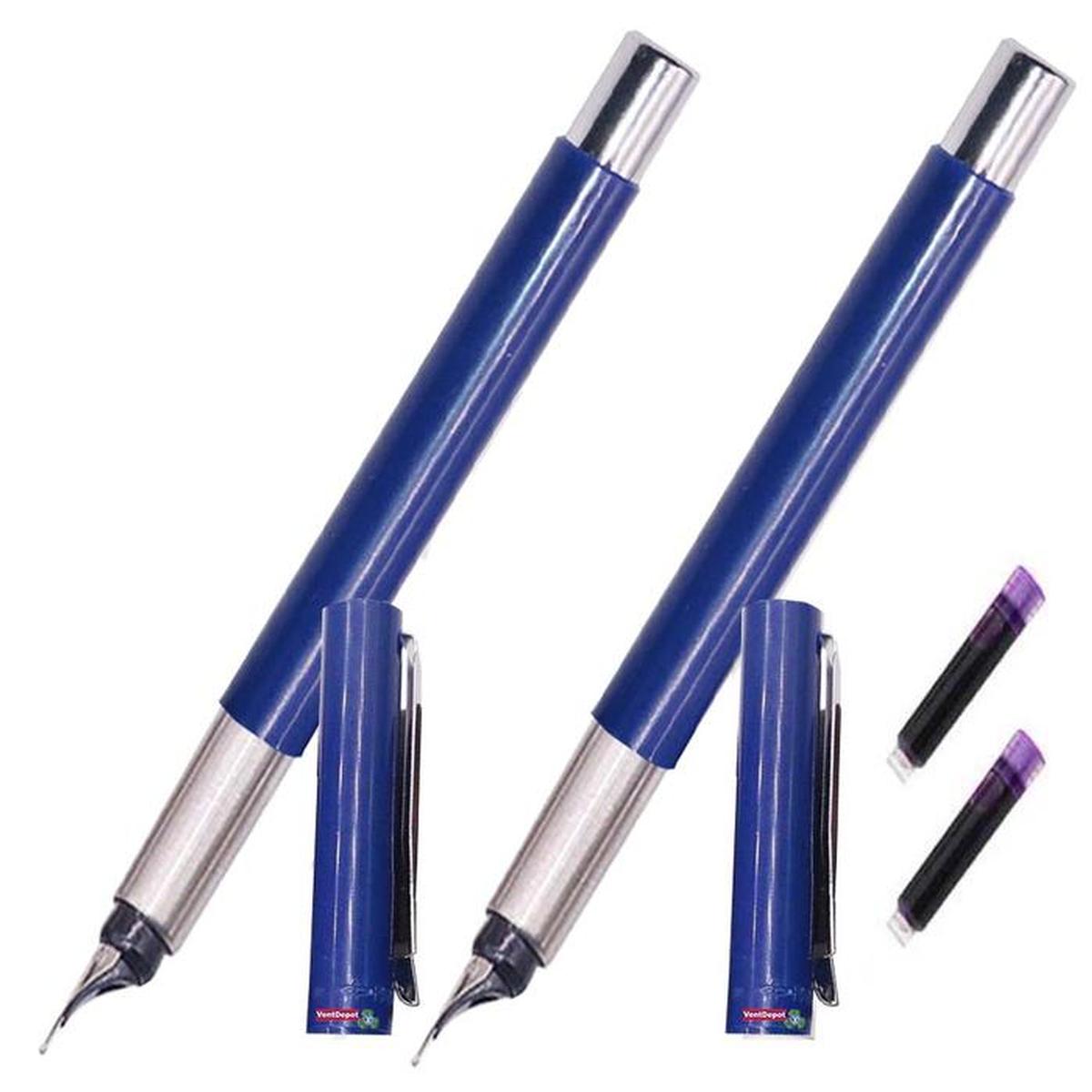 Foto 2 pulgar | Plumas Fuente High Monaco MXSBW-004 color Azul Rellenables 2 Piezas + 2 Tintas Moradas