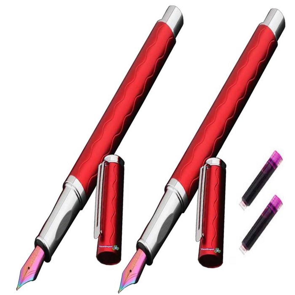 Foto 2 pulgar | Plumas Fuente Elegante High Monaco Mxdse-018 2 piezas color Rojo con 2 Tintas color Rosa