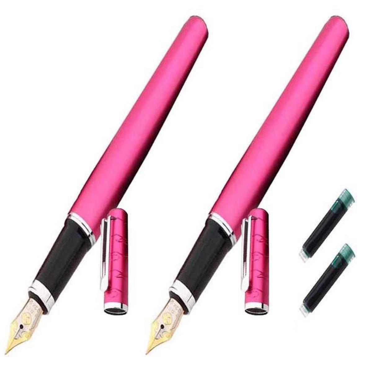 Pluma Tipo Fuente De Oficina High Monaco Mxgey-010 2 Piezas Rosa