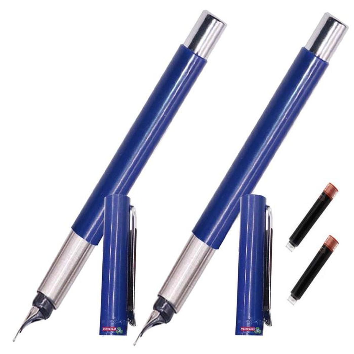 Pluma Tipo Fuente Tipografía High Monaco Mxsbw-008 2 piezas color Azul con 2 Tintas Café