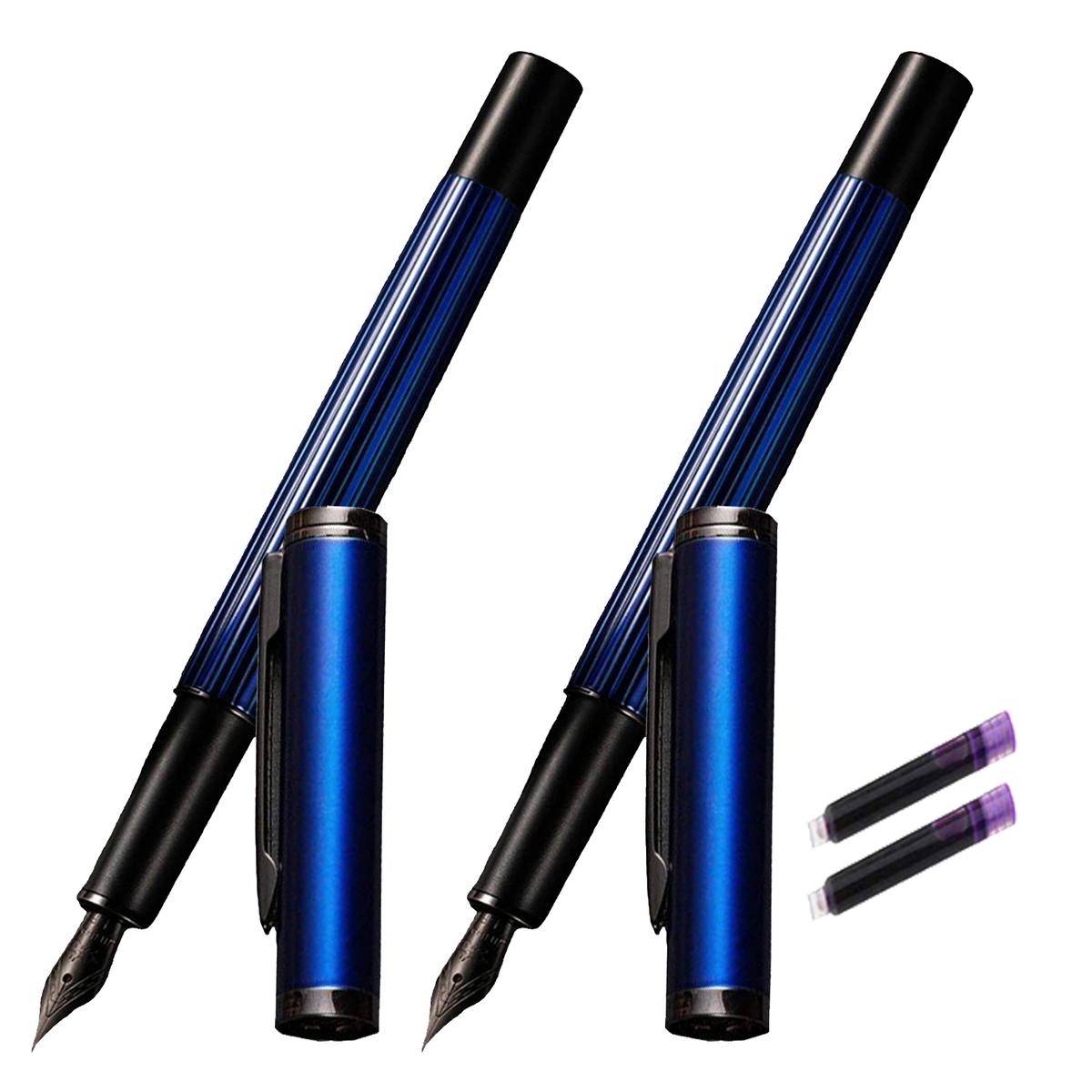 Plumas Tipo Fuentes De Uso Fácil High Monaco Mxbqt-004 2 piezas color Negro con 2 Tintas Moradas