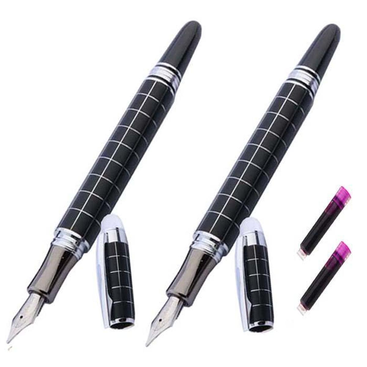 Plumas Fuente Elegante High Monaco Mxbky-012 2 piezas color Negro con 2 Tintas color Rosa