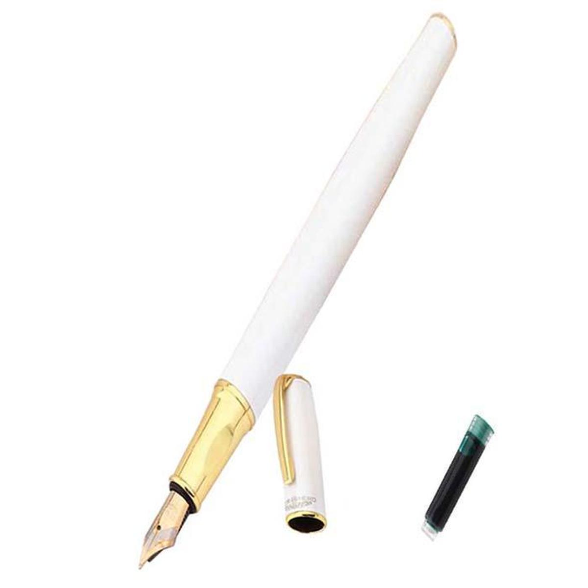 Pluma Fuente Mejor Trazo High Monaco Mxiwe-007 1 pieza color Blanco con Tinta color Verde