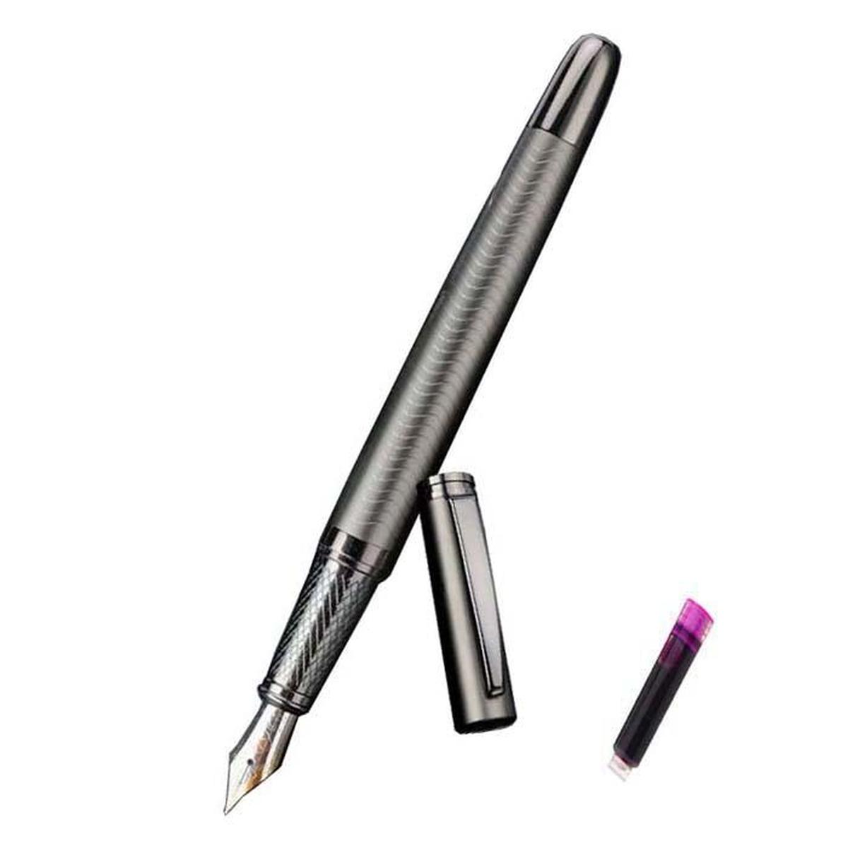 Pluma Fuente High Monaco MXSYG-011 color Gris + 1 Tinta Rosa