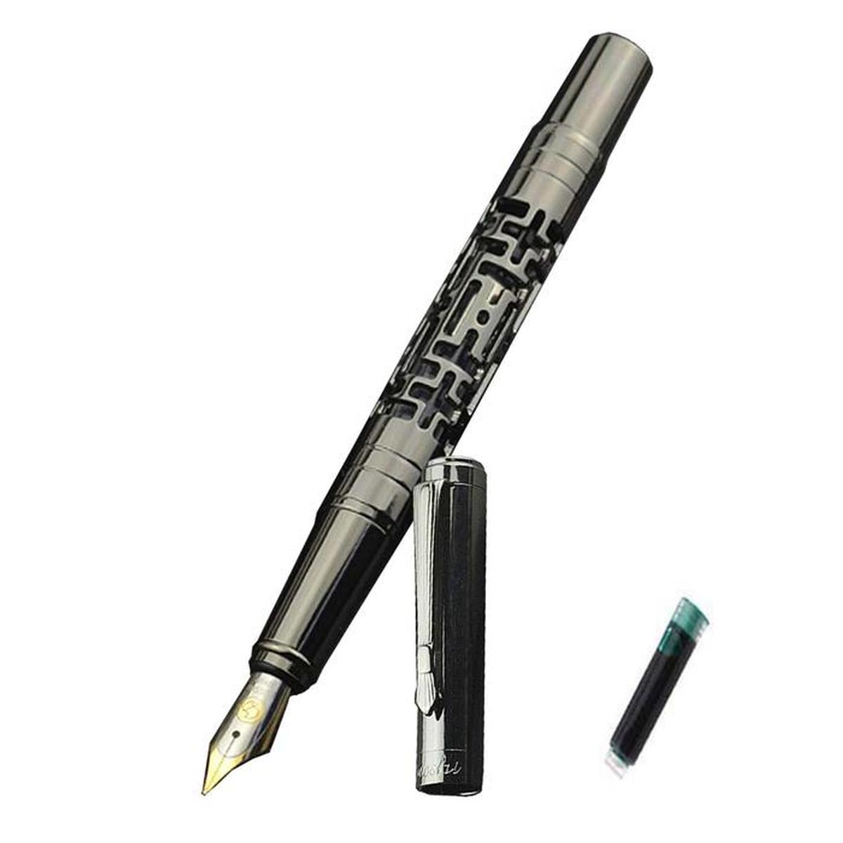 Pluma Fuente High Monaco MXMBZ-007 color Negro + 1 Tinta Verde