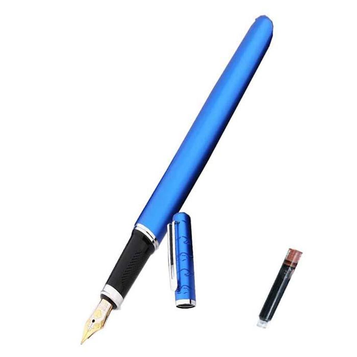 Pluma Fuente Punta Fina High Monaco MXCYB-007 color Azul + 1 Tinta Marrón