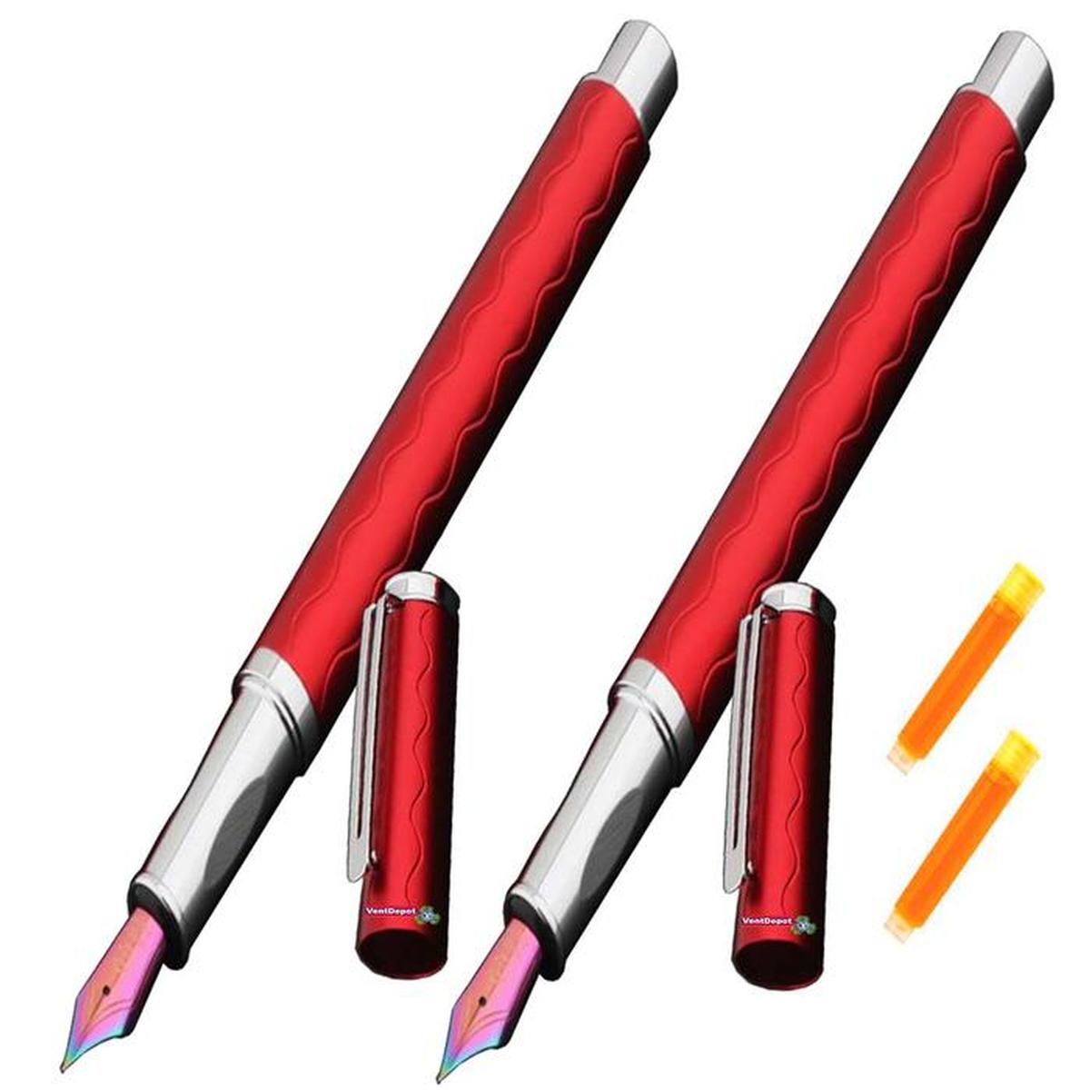 Plumas Fuente High Monaco MXDSE-016 color Rojo 2 Piezas + 2 Tintas Amarrillas