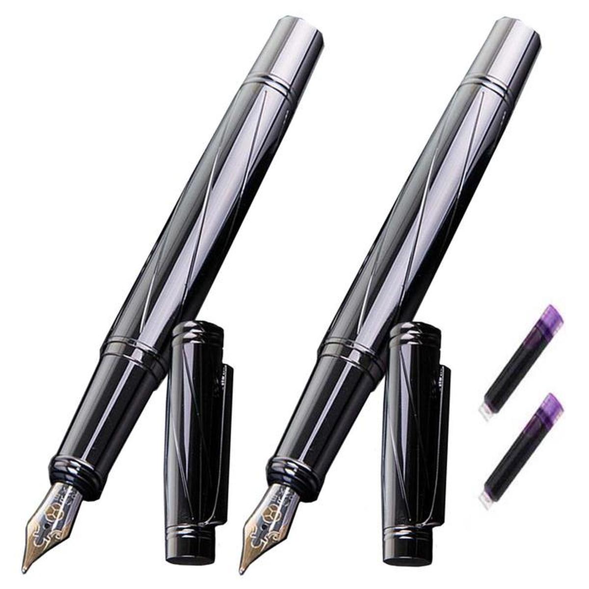 Bolígrafos Fuente High Mónaco MXRKG-004 color Gris 2 Piezas + 2 Tintas Moradas