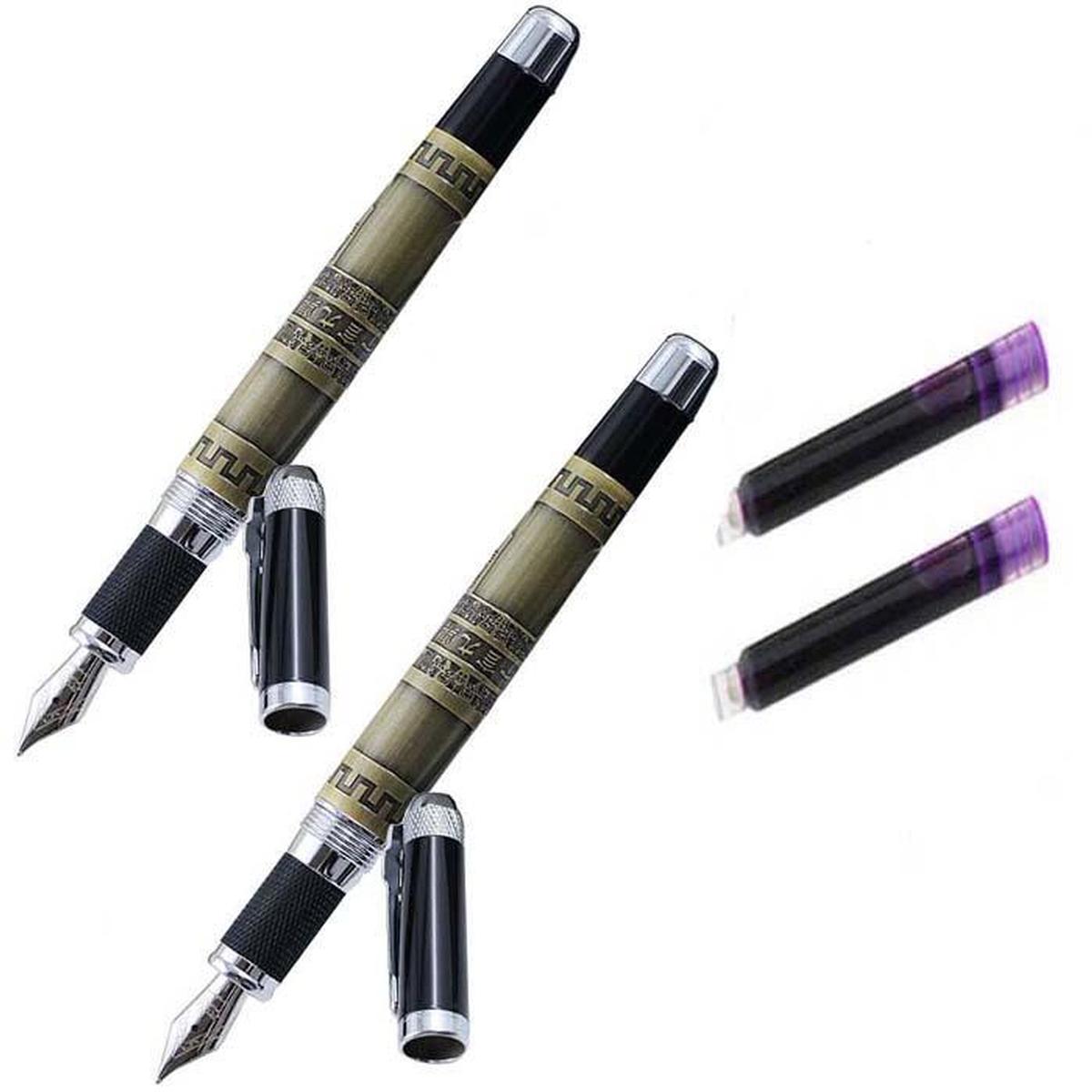 Bolígrafo tipo Fuente High Monaco Mxrra-004 2 Piezas color Marrón 2 Tintas Moradas