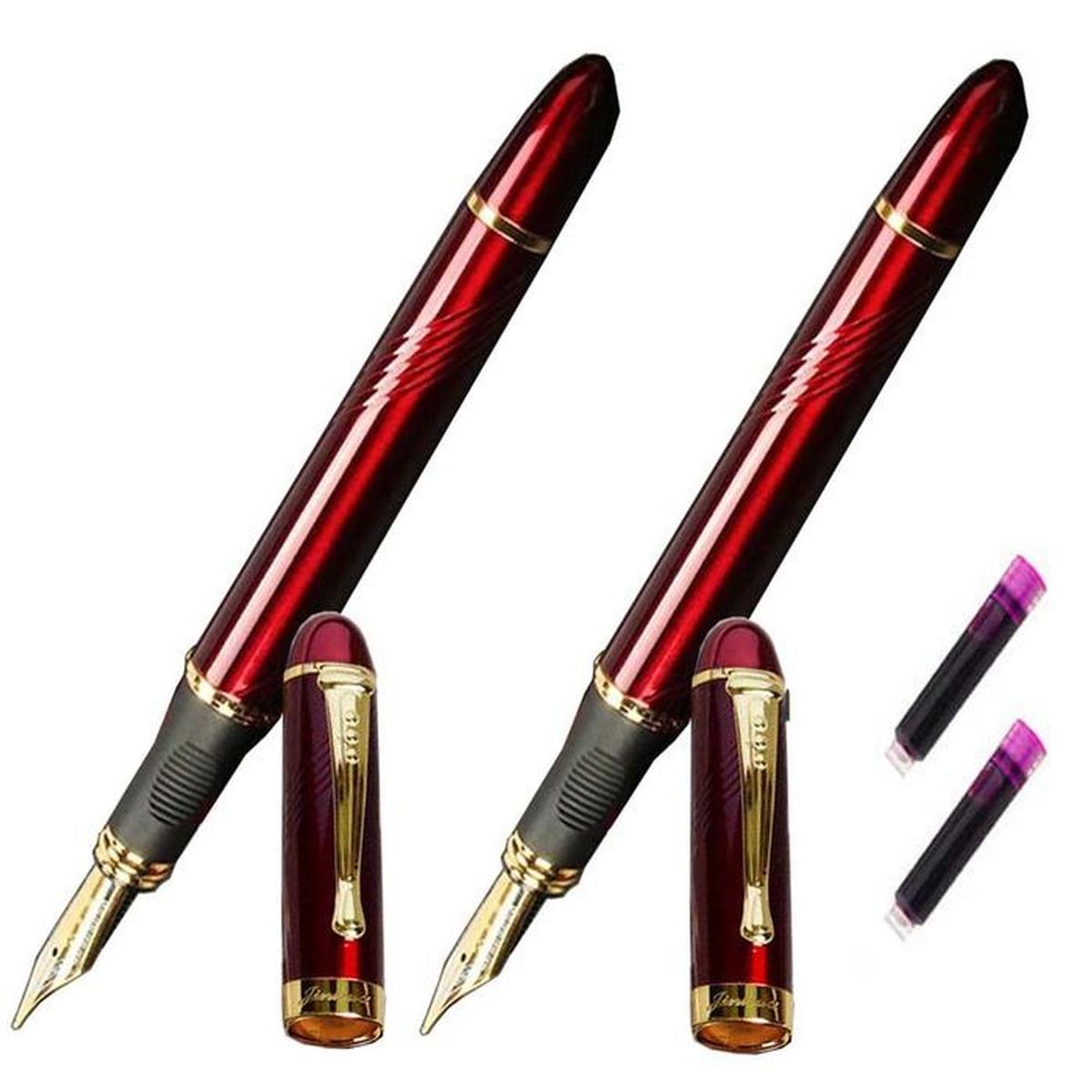 Bolígrafo tipo Fuente Profesional High Monaco Mxrer-012 2 Piezas color Rojo 2 Tintas Rosas