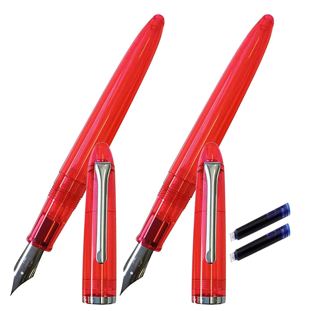 Pluma tipo Fuente Fina Mxrrl-006  2 Piezas color Rojo