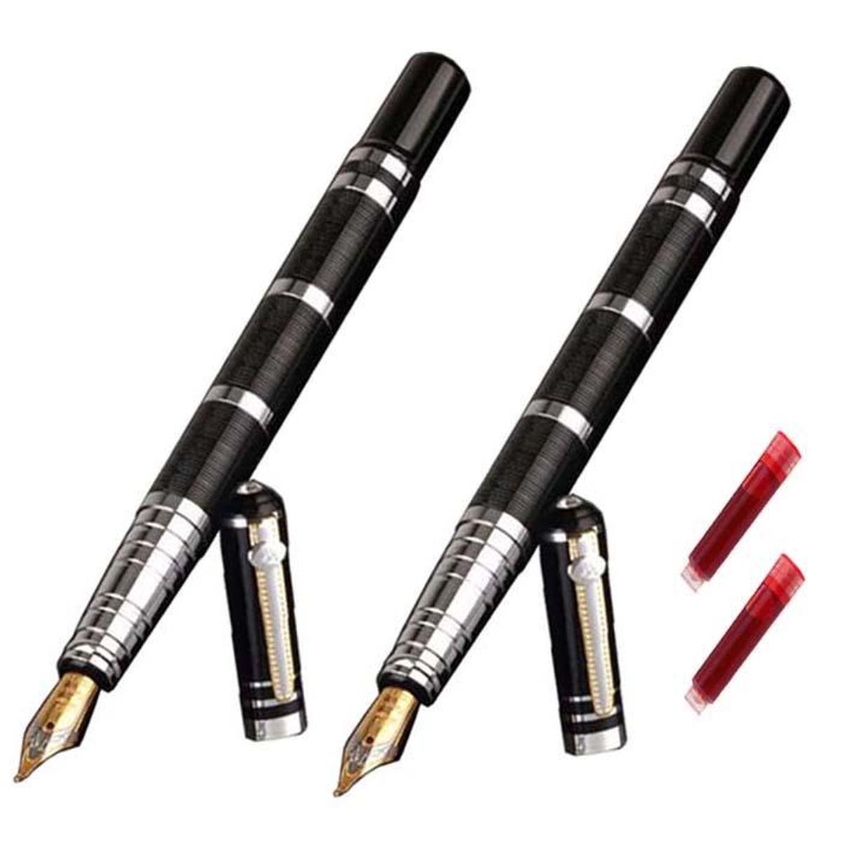 Plumas Fuente Gran Rendimiento High Monaco Mxbkt-010 color Negro 2 PZAS Tinta Roja