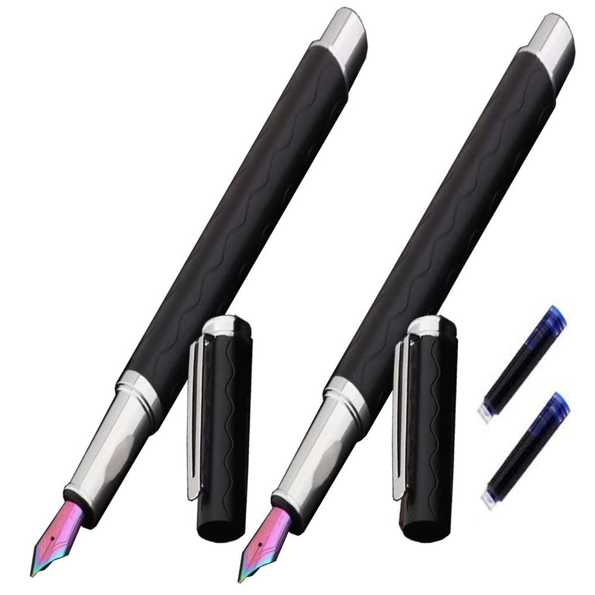 Pluma Tipo Fuente Ultra Fino High Monaco Mxsib-006 color Negro 2 PZAS Tinta Azul