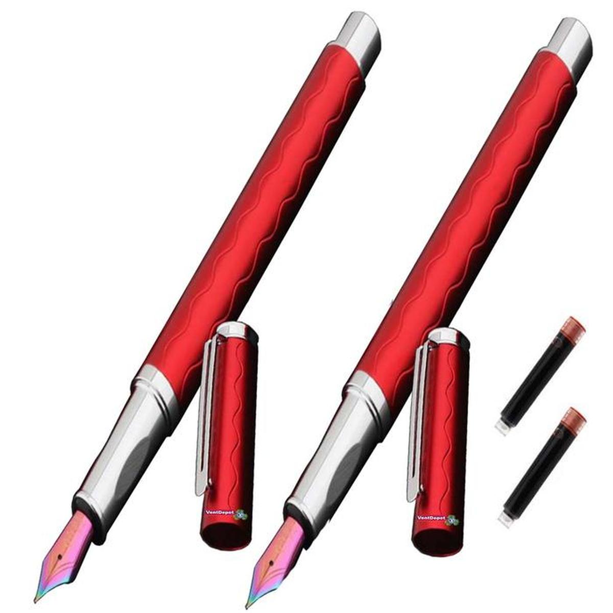 Bolígrafos Tipo Fuente Rendimiento High Monaco Mxdse-008 2piezas color Rojo con Tinta Café