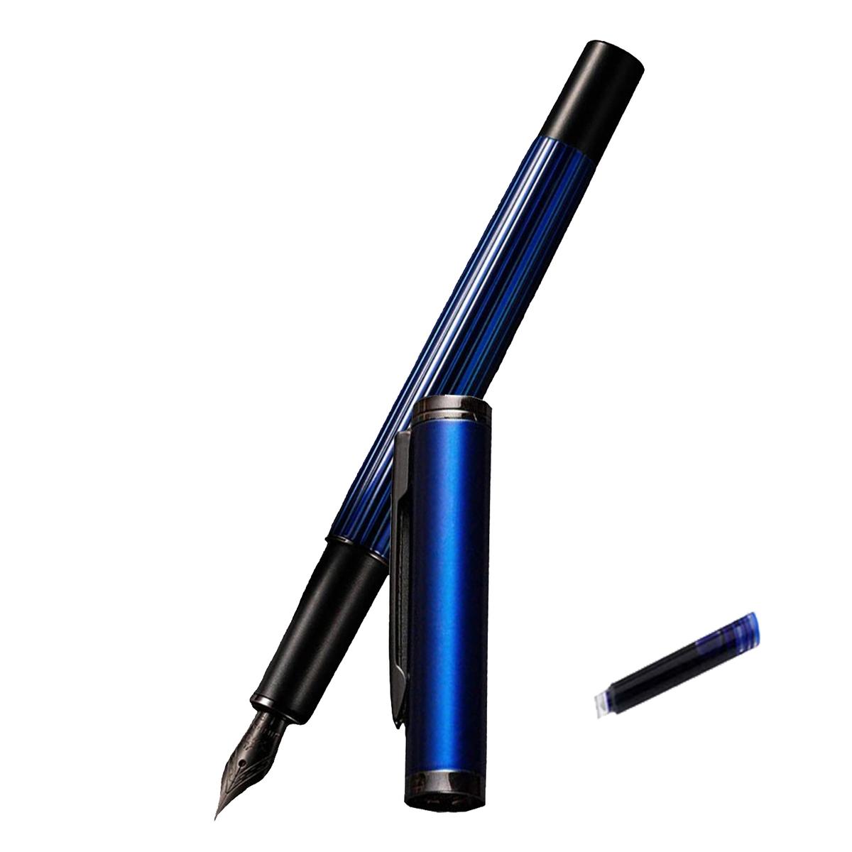 Plumas Tipo Fuentes Con Tintas High Monaco Mxbqt-005  1 pieza color Negro con Tinta color Azul