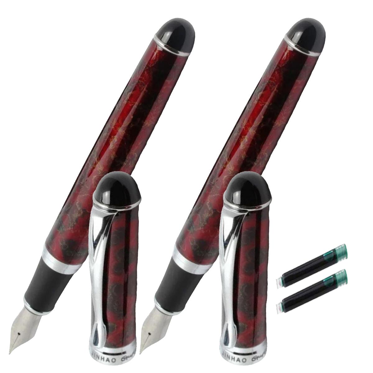 Pluma Tipo Fuentes Inoxidables High Monaco Mxgmr-008 2 Piezas Rojo