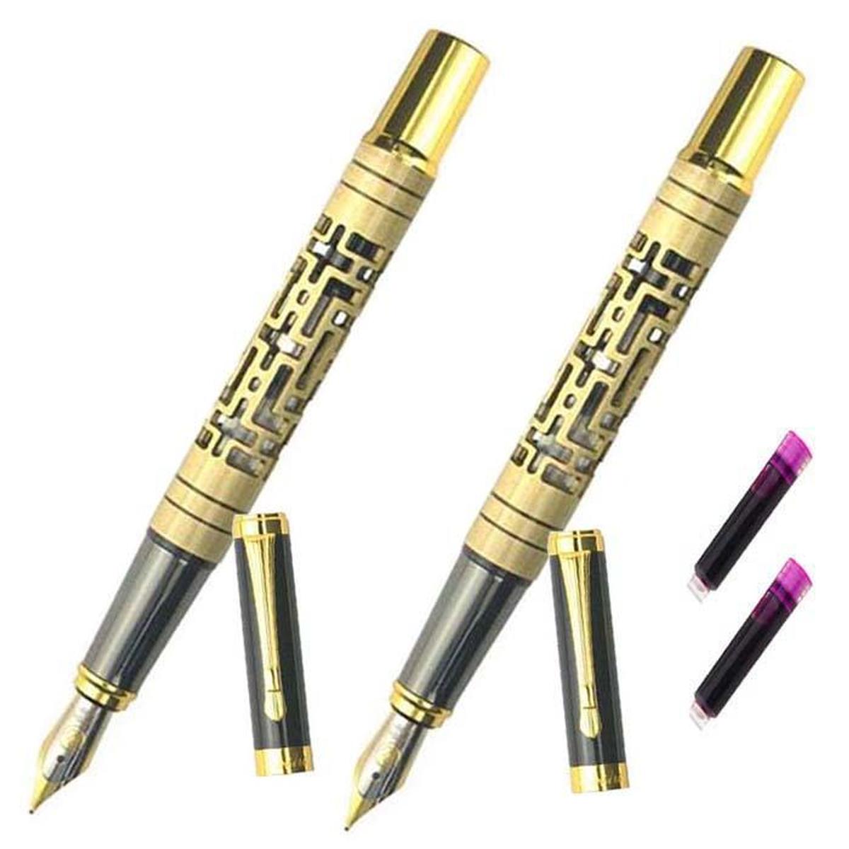 Bolígrafos Tipo Fuente Profesional High Monacomxgmz-004 2 Piezas Dorado