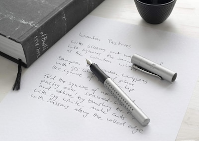Foto 2 | Pluma Estilográfica Faber-castell Grip 2011 M 140900 Plateada - Venta Internacional