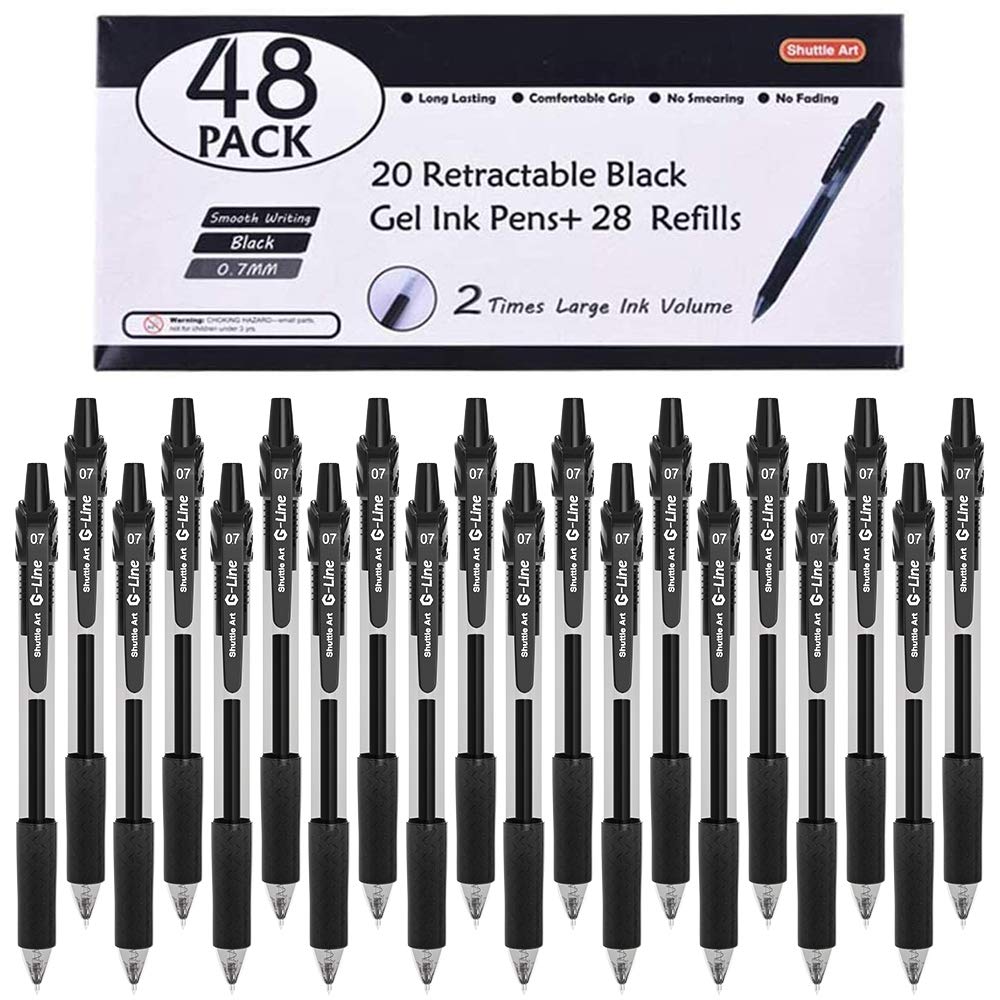 Foto 2 pulgar | Bolígrafos De Gel Shuttle Art Black, Paquete De 48 (20 Bolígrafos Con 28 Recambios) - Venta Internacional.