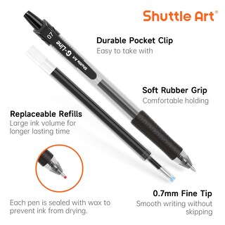 Foto 2 | Bolígrafos De Gel Shuttle Art Black, Paquete De 48 (20 Bolígrafos Con 28 Recambios) - Venta Internacional.