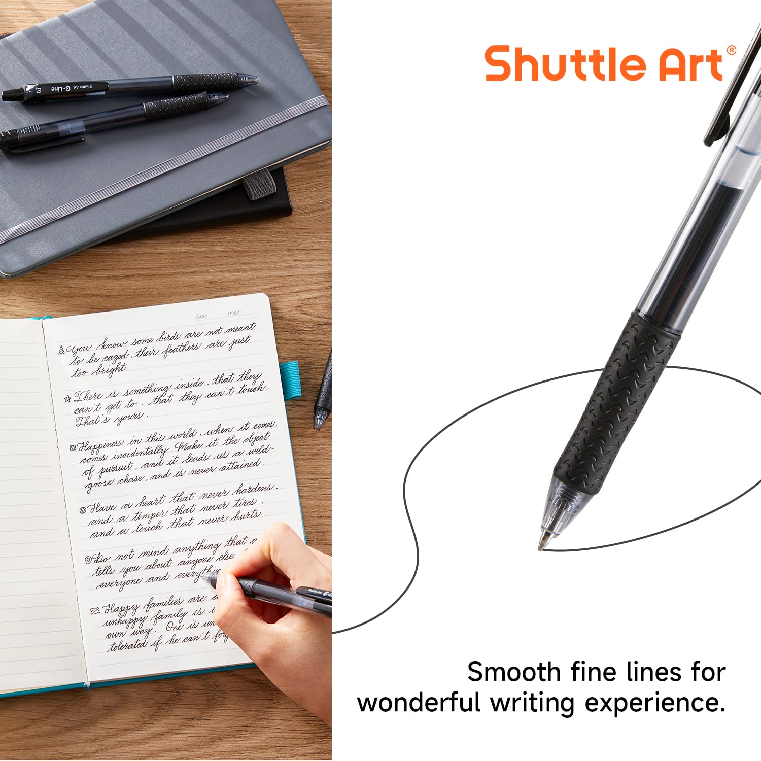 Foto 4 pulgar | Bolígrafos De Gel Shuttle Art Black, Paquete De 48 (20 Bolígrafos Con 28 Recambios) - Venta Internacional.