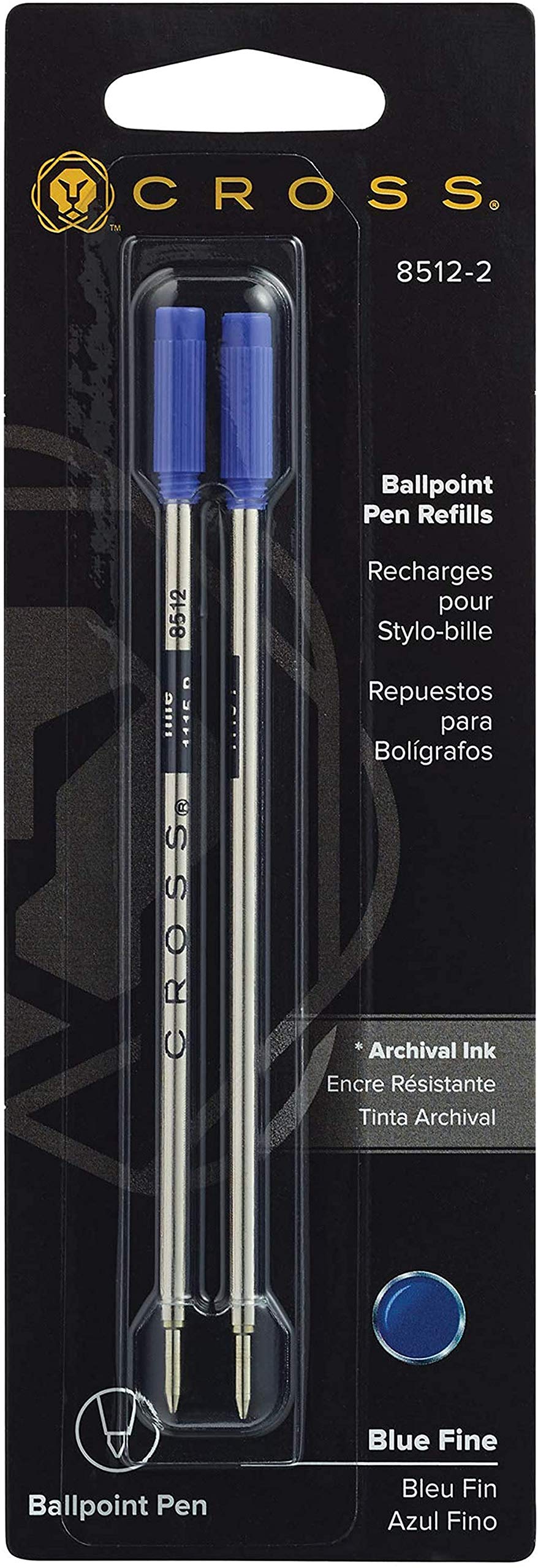 Recambio Para Bolígrafo Cross Universal Fine Blue, Paquete De 2 - Venta Internacional.