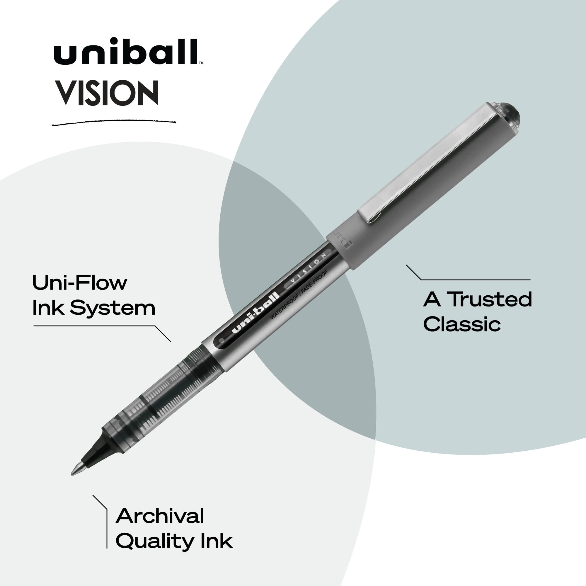 Foto 4 pulgar | Bolígrafo Uni-ball Vision Rollerball Negro de 0,7 mm Paquete de 4 - Venta Internacional