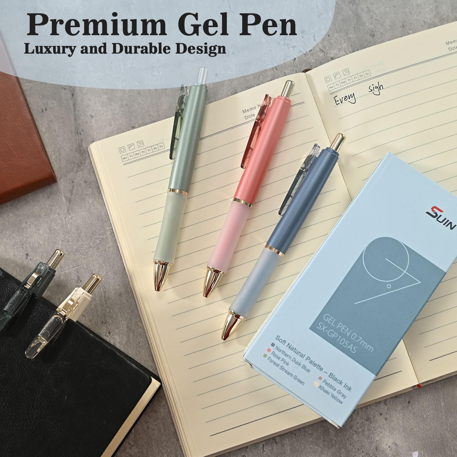 Foto 7 pulgar | Bolígrafos de Gel Suin Premium 0,7 Mm Retráctiles 5 Piezas - Venta Internacional