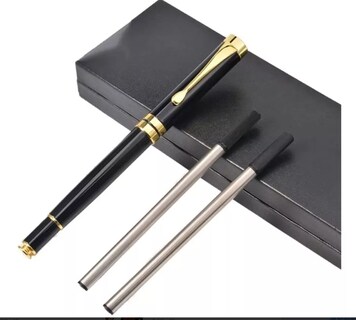 Foto 2 | Pluma Estilográfica Genérica Con Recarga Y Caja De Regalo De 15 Cm, Color Negro - Venta Internacional.