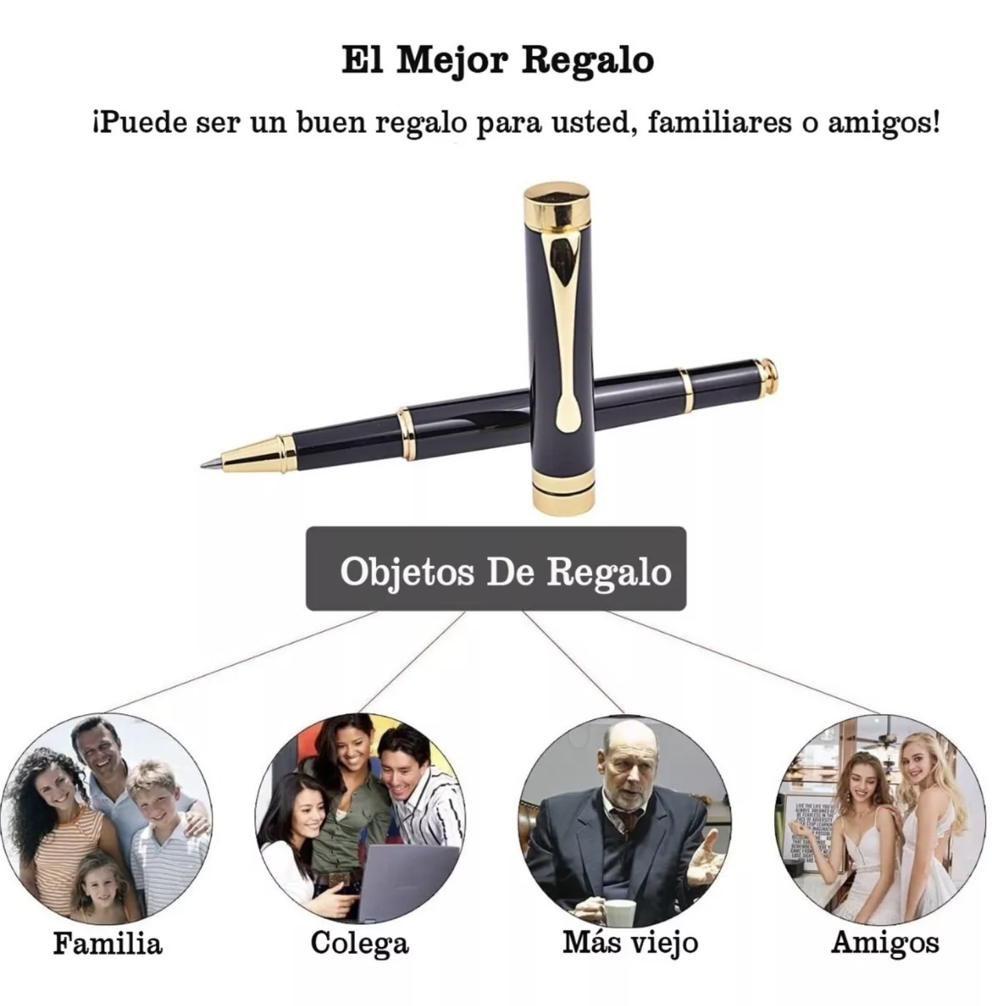 Foto 5 pulgar | Pluma Estilográfica Genérica Con Recarga Y Caja De Regalo De 15 Cm, Color Negro - Venta Internacional.