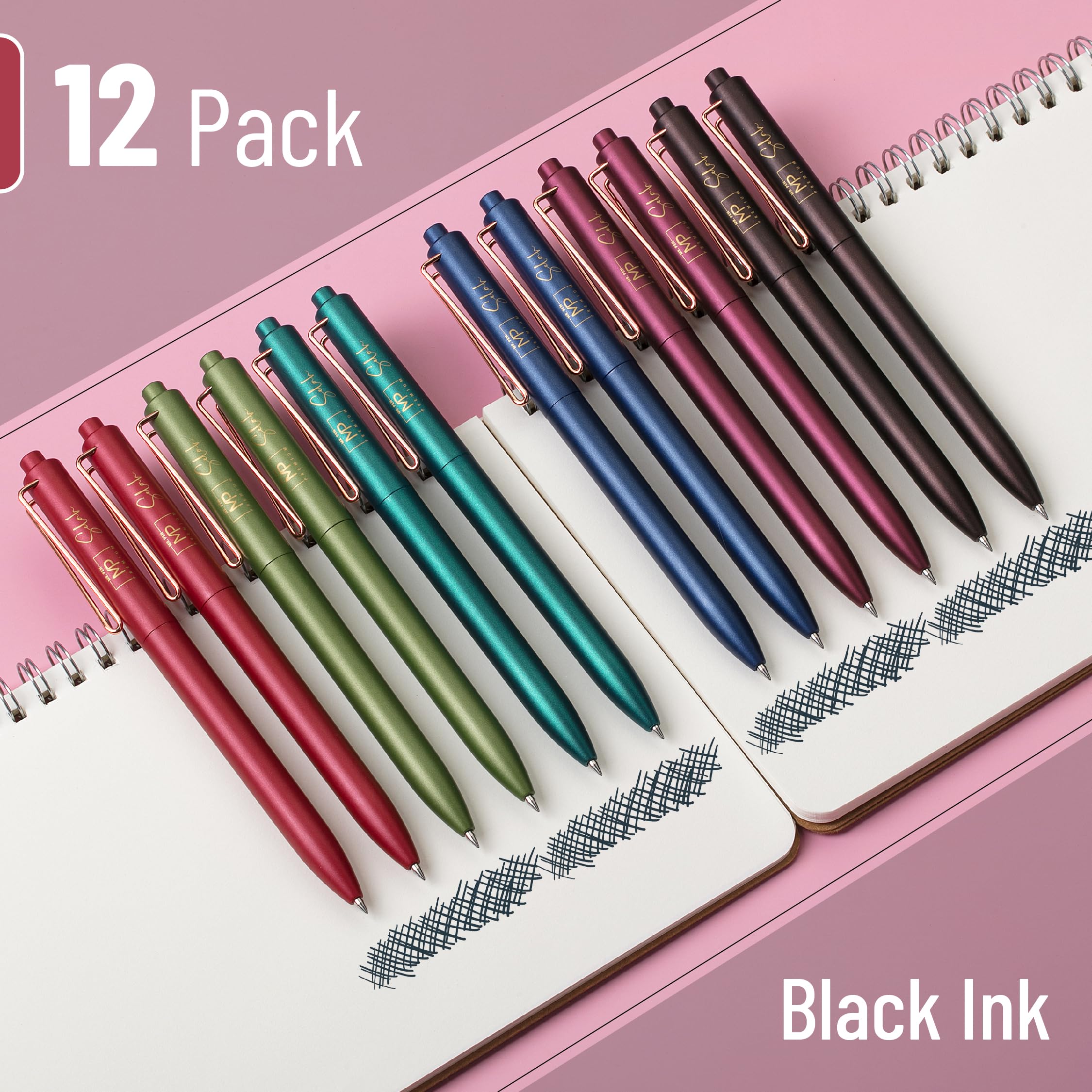 Foto 2 | Bolígrafos De Gel Mr. Pen Retráctiles De Punta Fina De 0,5 Mm, Tinta Negra, Paquete De 12 - Venta Internacional.