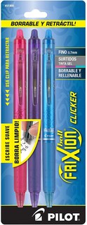 Foto 1 | Bolígrafos De Tinta De Gel Pilot Frixion Clicker Fine Point, Paquete De 3 - Venta Internacional.