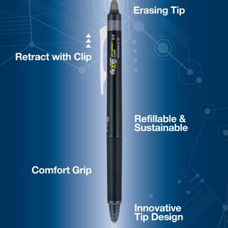 Foto 4 | Bolígrafos De Tinta De Gel Pilot Frixion Synergy Clicker, 0,5 Mm, Paquete De 3, Color Negro - Venta Internacional.