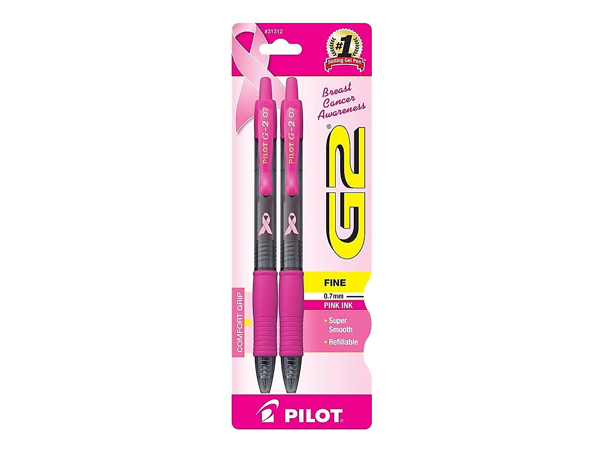 Foto 2 pulgar | Bolígrafos de Gel Pilot G2 con Cinta de Punta Fina 0,7 Mm Rosa 2 Piezas- Venta Internacional