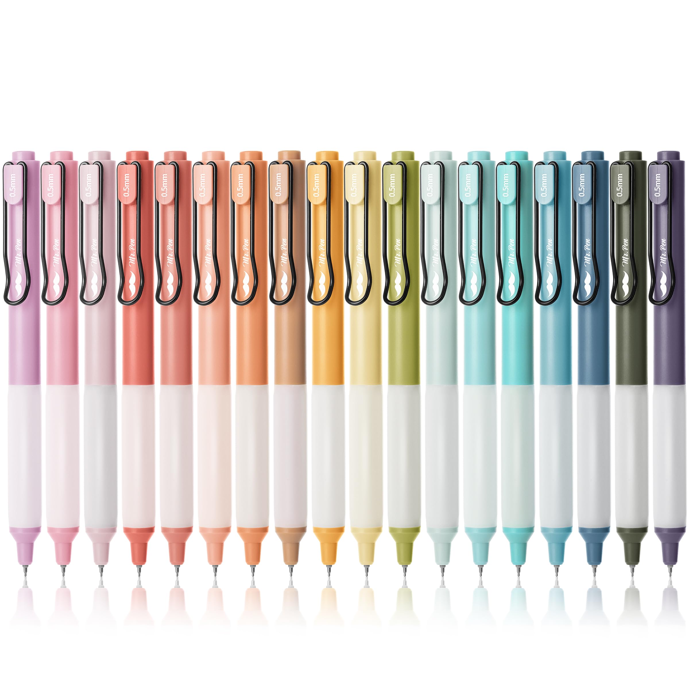 Bolígrafos De Gel Mr. Pen Retráctiles De Punta Fina De 0,5 Mm, 18 Unidades, Color Negro  - Venta Internacional.