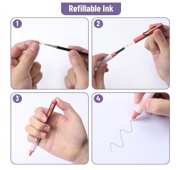 Foto 5 | Bolígrafos De Gel Mr. Pen Retráctiles De Punta Fina De 0,5 Mm, 18 Unidades, Color Negro  - Venta Internacional.