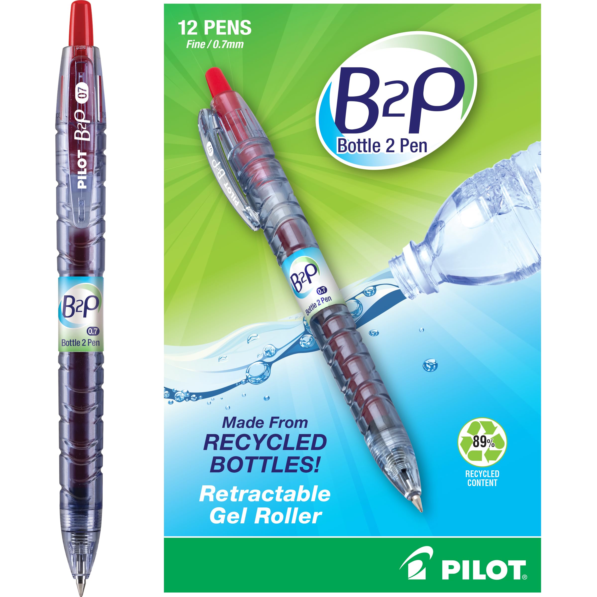 Foto 2 pulgar | Bolígrafo De Gel Pilot B2p, Tinta Roja G2 Recargable De Botella A Bolígrafo, Paquete De 12 - Venta Internacional.