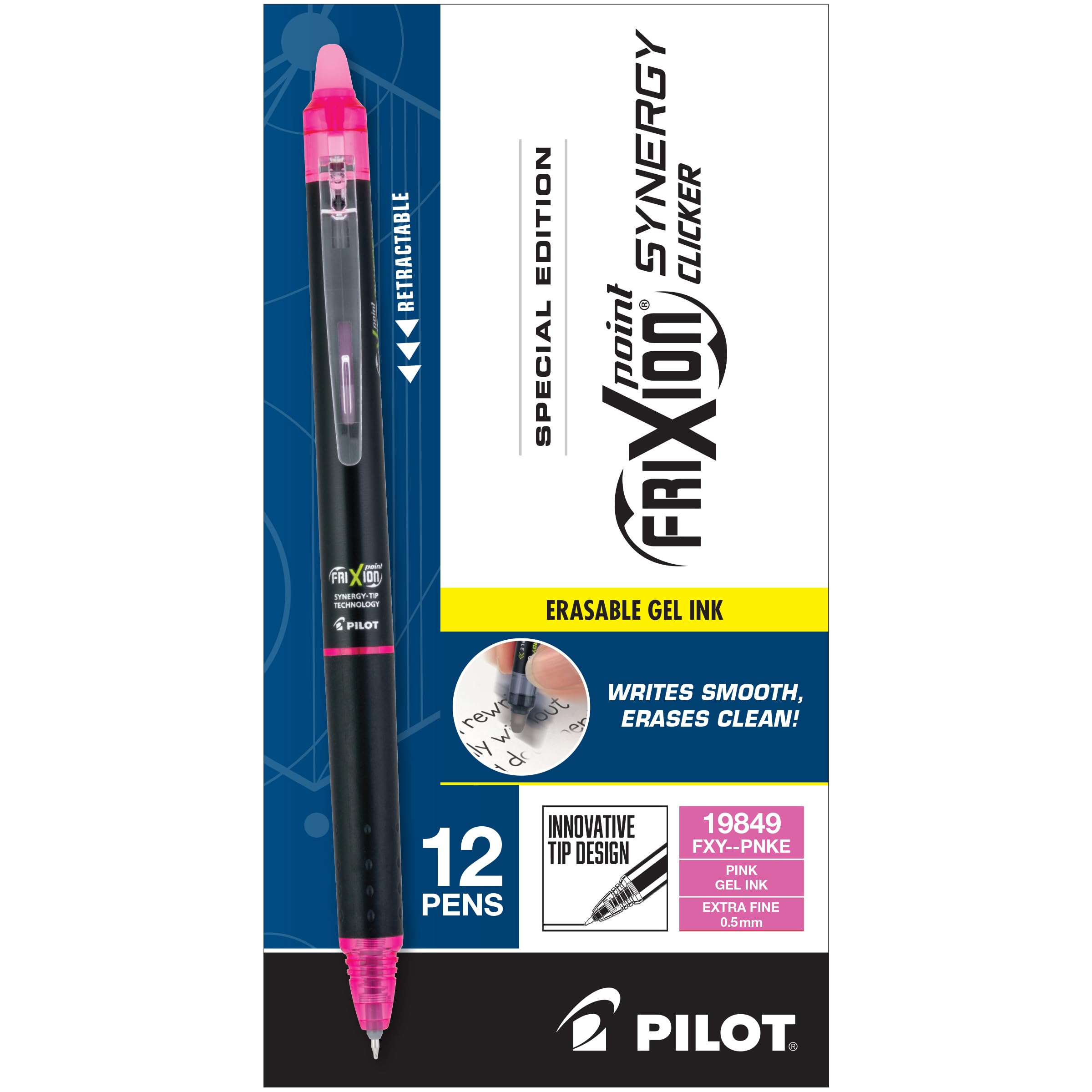 Bolígrafos De Tinta De Gel Pilot Frixion Synergy Clicker 0,5 Mm, Paquete De 12 - Venta Internacional.