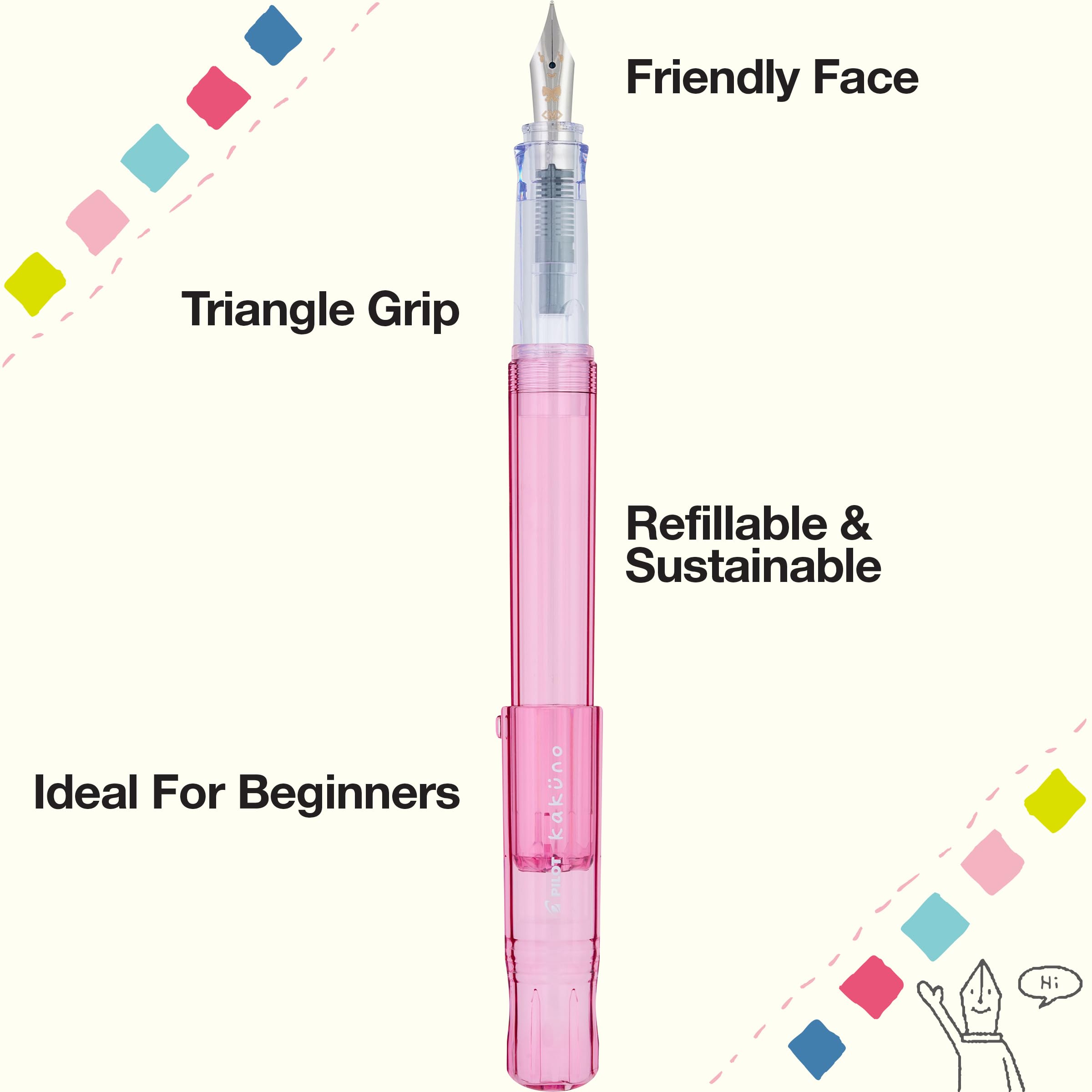 Foto 4 pulgar | Pluma Estilográfica Pilot Kakuno Pink Barrel, Punta Fina, Tinta Negra - Venta Internacional.